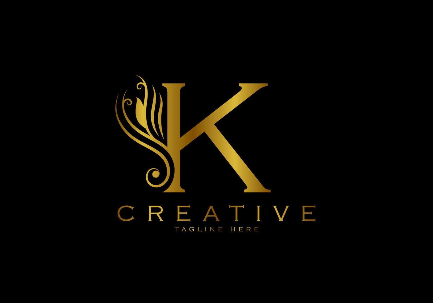 brief k luxe logo sjabloon vector