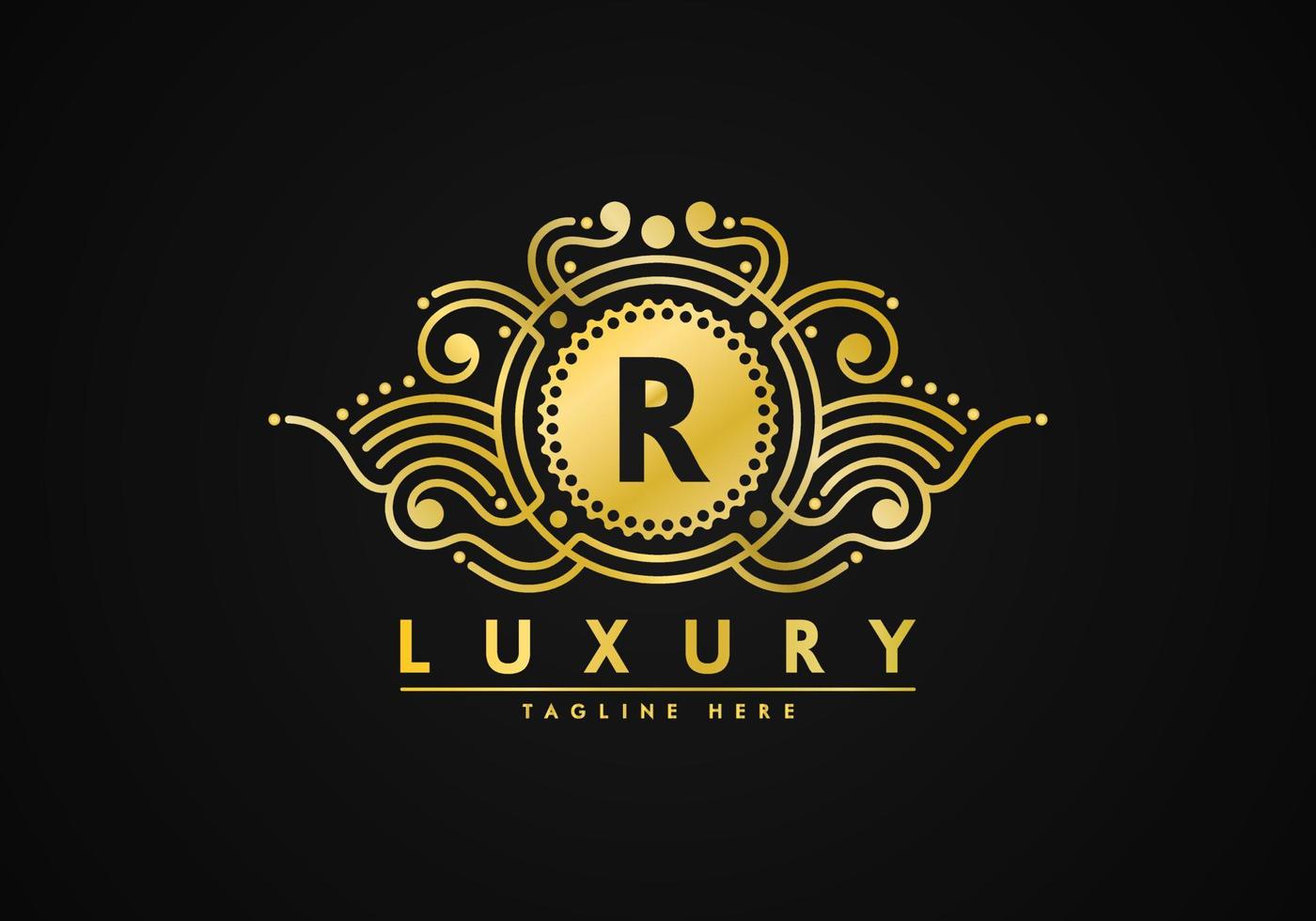brief r luxe decoratie logo vector