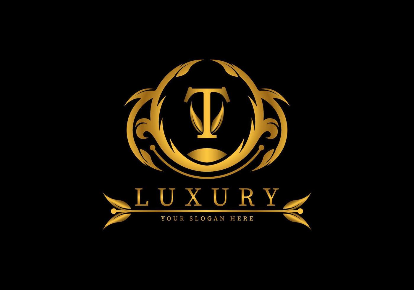 brief t luxe logo sjabloon decoratie vector