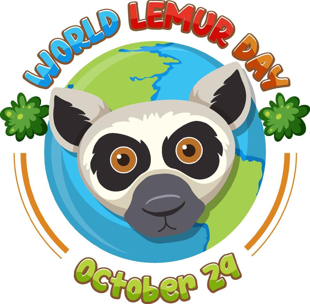 wereld lemur dag posterontwerp vector