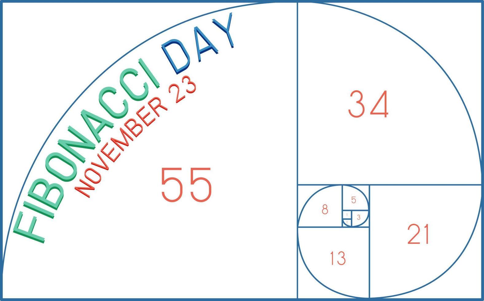 fibonacci dag poster ontwerp vector