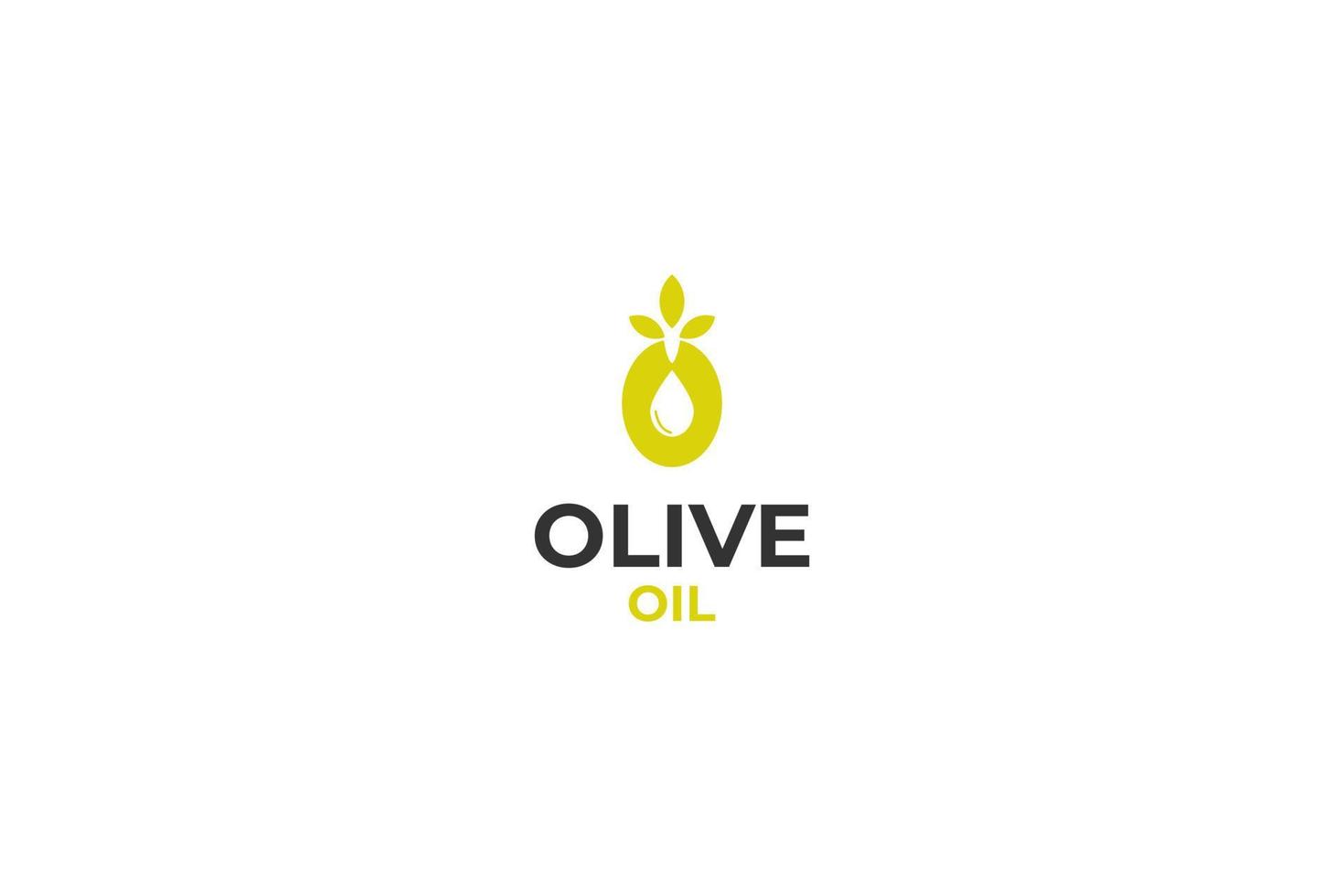 vlak olijf- olie logo ontwerp vector sjabloon illustratie