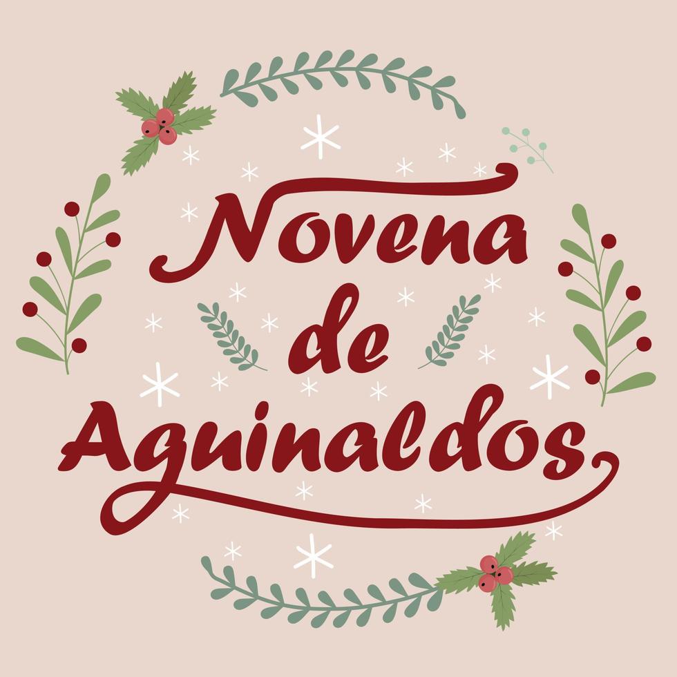 noveen de aguinaldos belettering vector