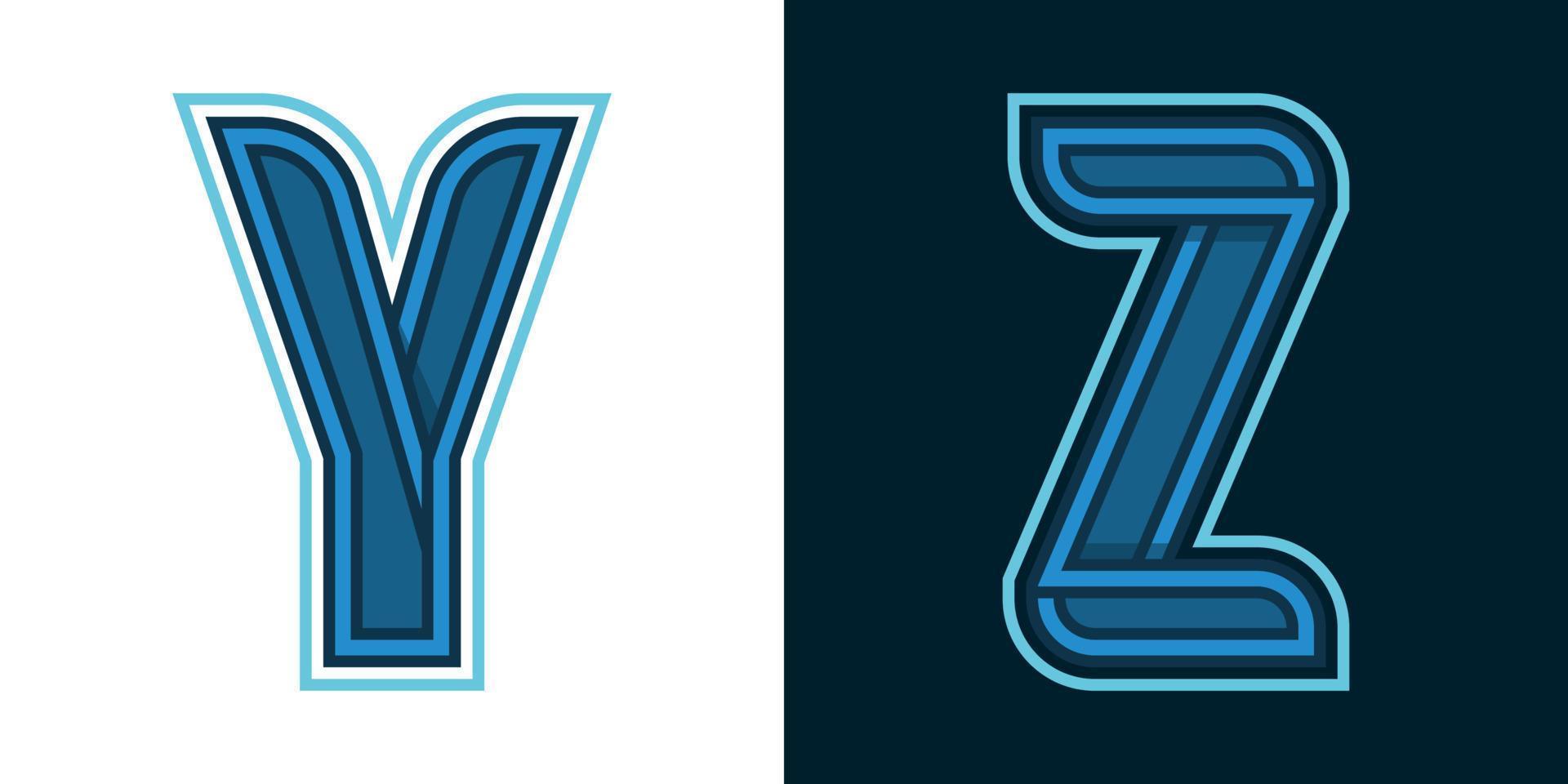 vector reeks alfabet van fonts blauw