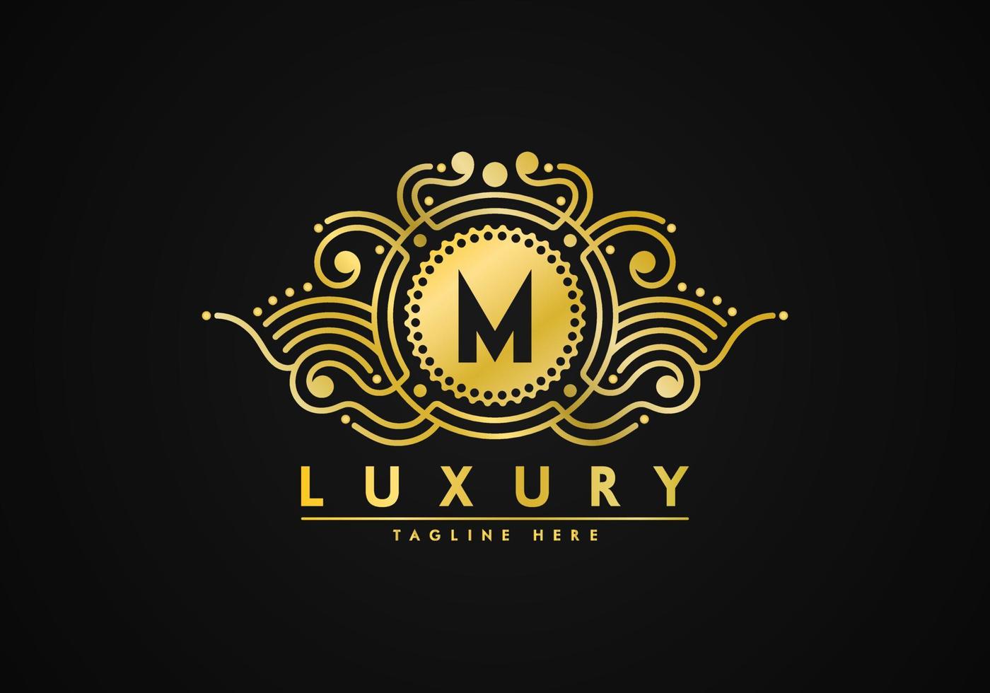 brief m luxe decoratie logo vector