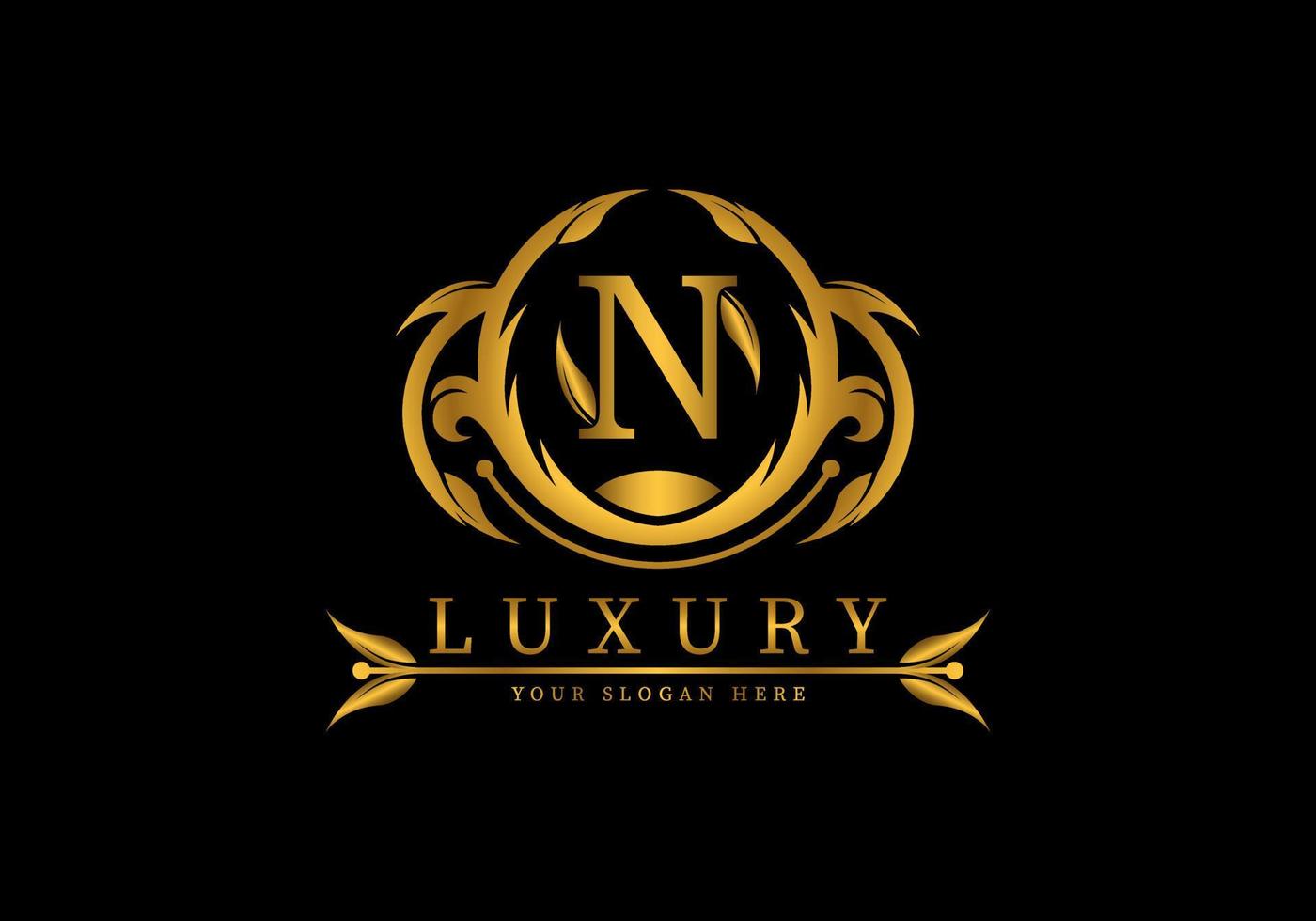 brief n luxe logo sjabloon decoratie vector