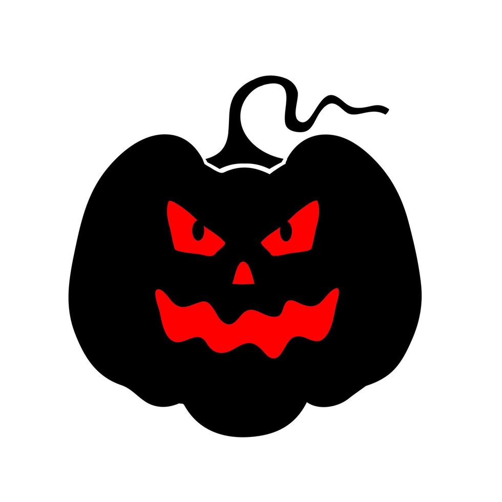 gemakkelijk illustratie van halloween pompoen. silhouet van een sinister pompoen. vector