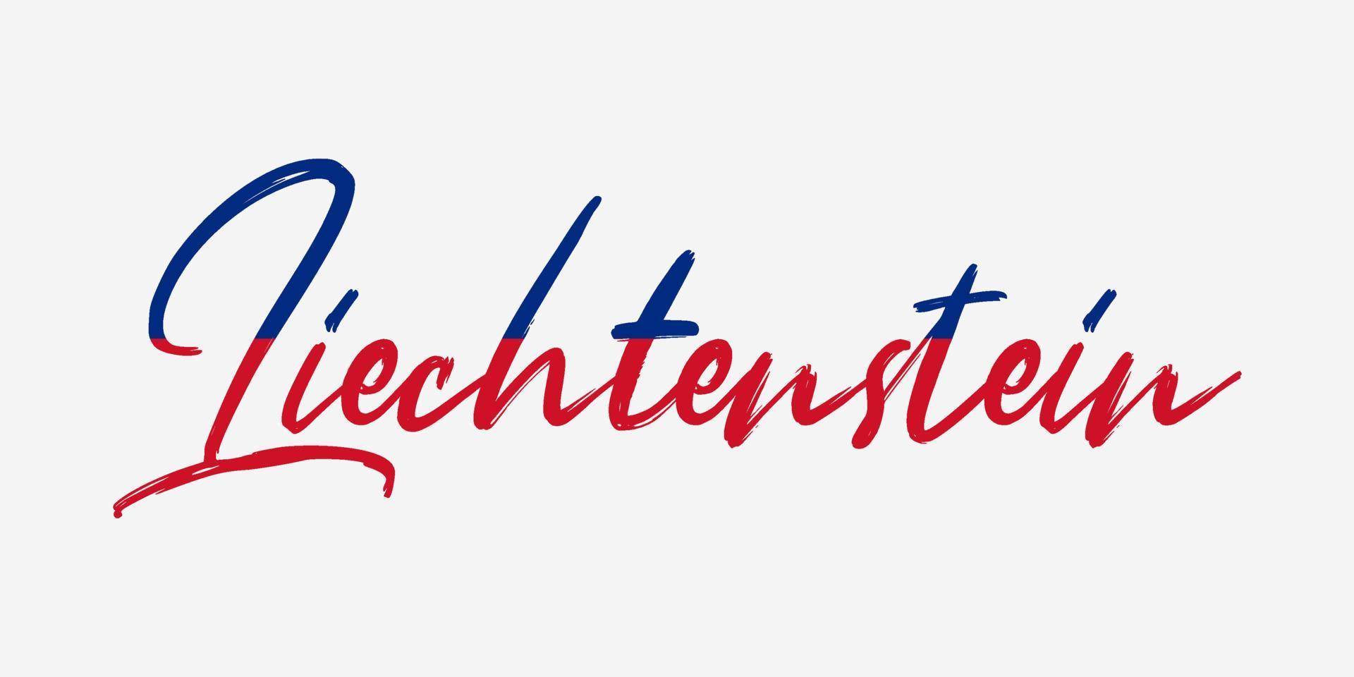 Liechtenstein tekst kleur schetsen vector