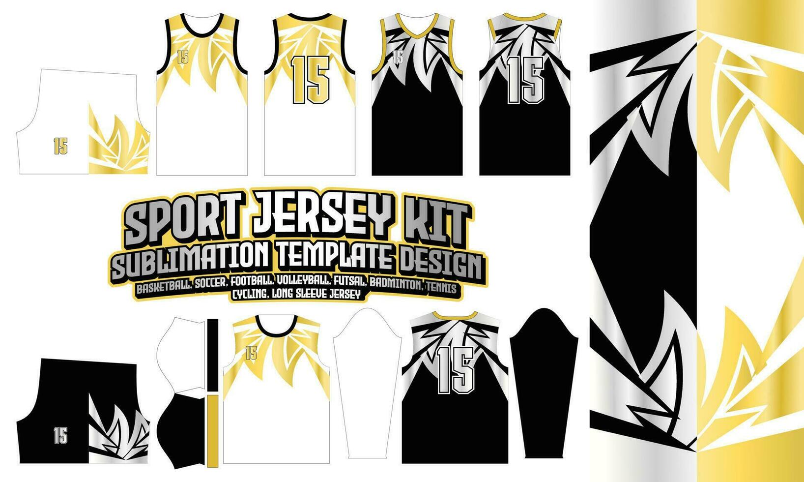 gouden Jersey ontwerp 164 patroon textiel voor sport t-shirt, voetbal, Amerikaans voetbal, e-sport, volleybal Jersey, basketbal Jersey, zaalvoetbal Jersey. vector