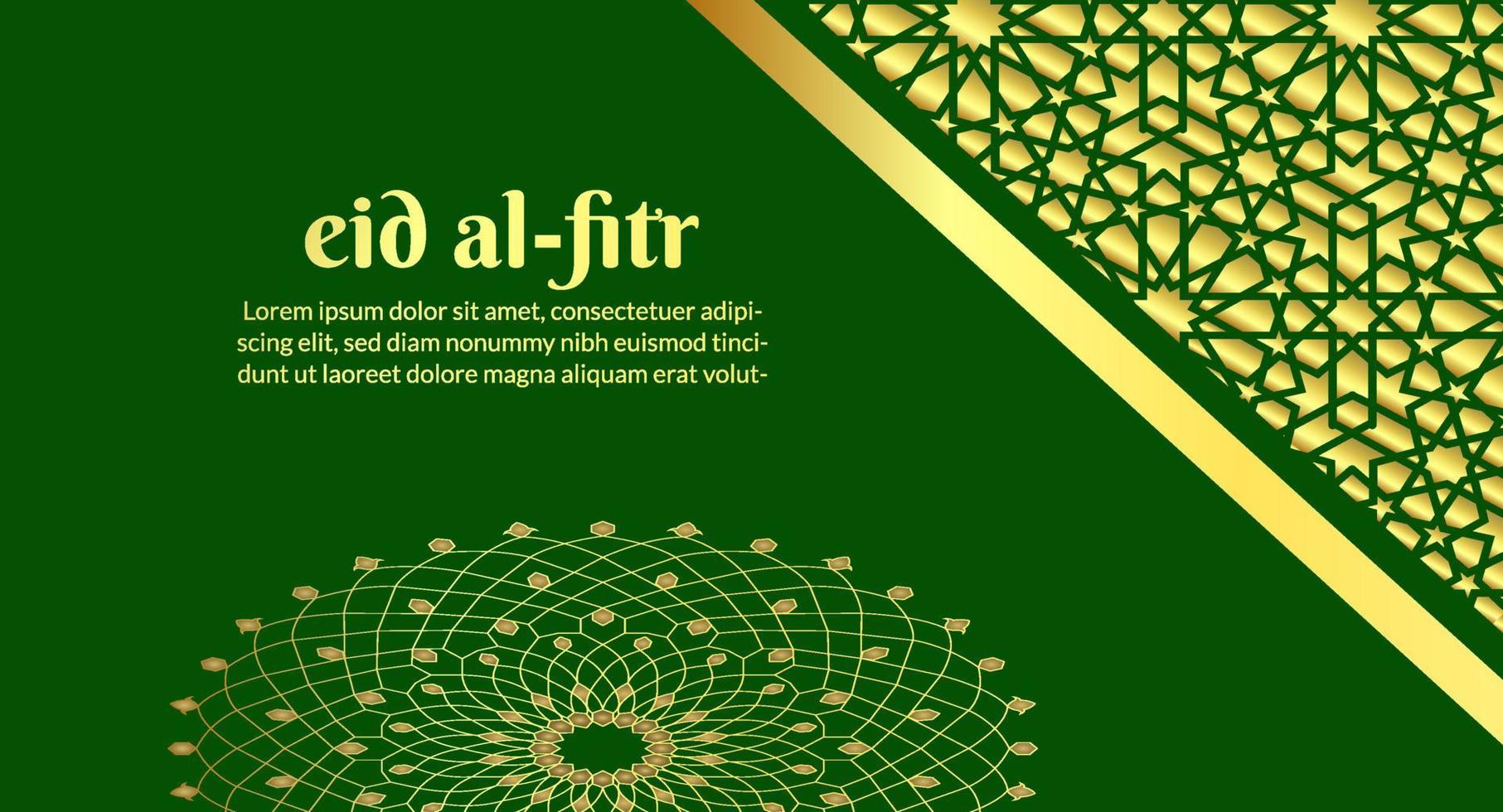 eid mubarak Islamitisch achtergrond met realistisch gouden patroon achtergrond vector