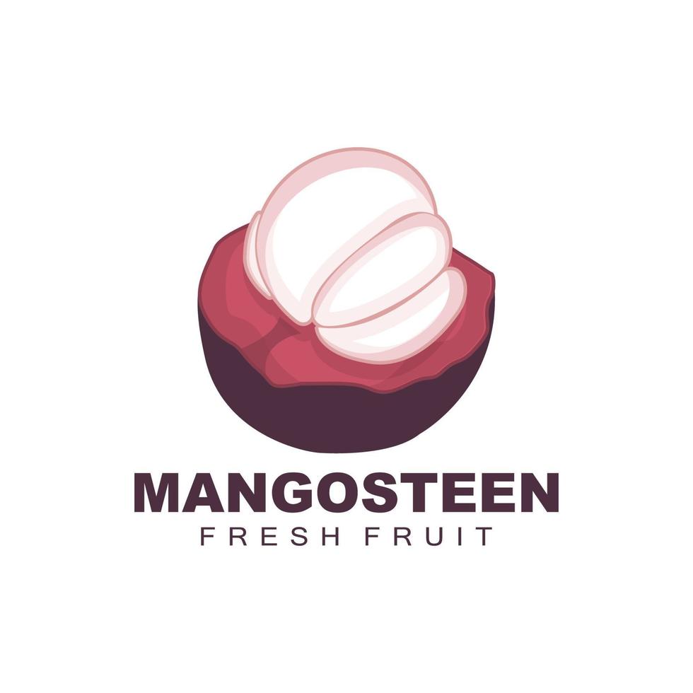 mangisboom logo, mangisboom vlees illustratie, vitamine rijk fruit koningin, fruit logo vector etiket sjabloon ontwerp