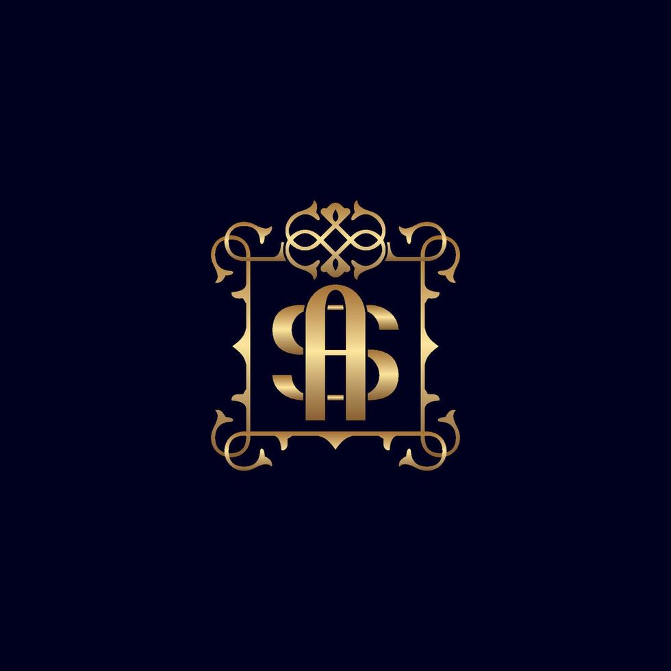 sa of net zo goud overladen Koninklijk luxe logo vector