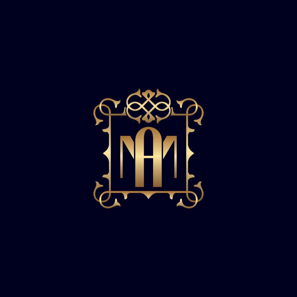 ben of ma goud overladen Koninklijk luxe logo vector