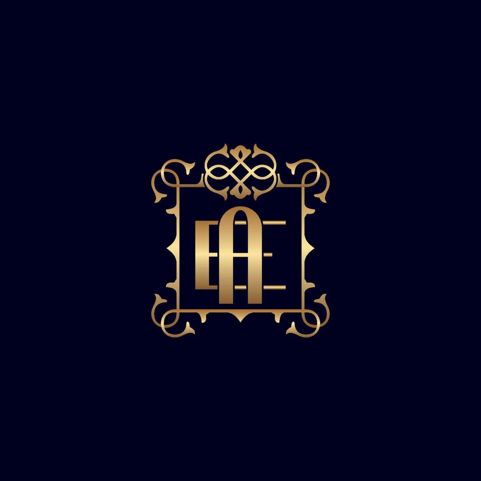 ae of ea goud overladen Koninklijk luxe logo vector