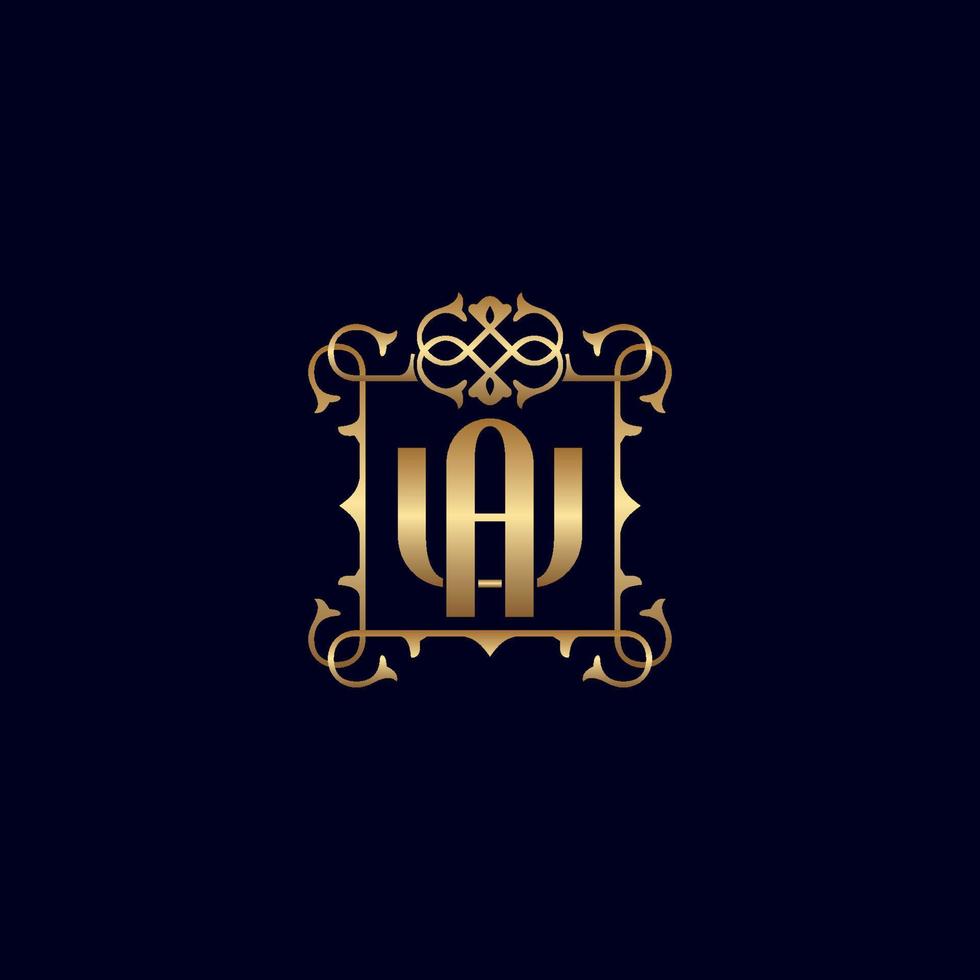 au of ua goud overladen Koninklijk luxe logo vector