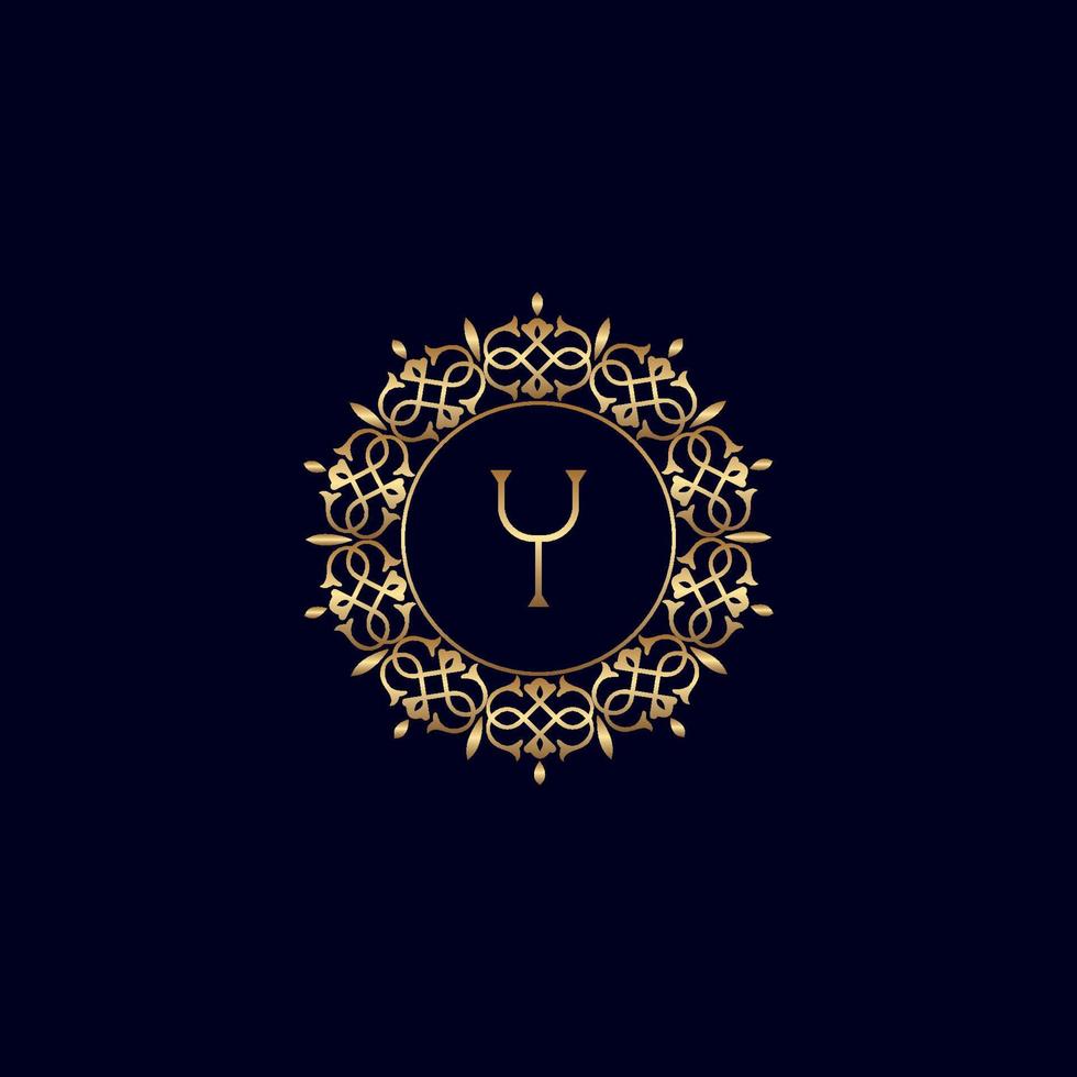 y goud overladen Koninklijk luxe logo vector