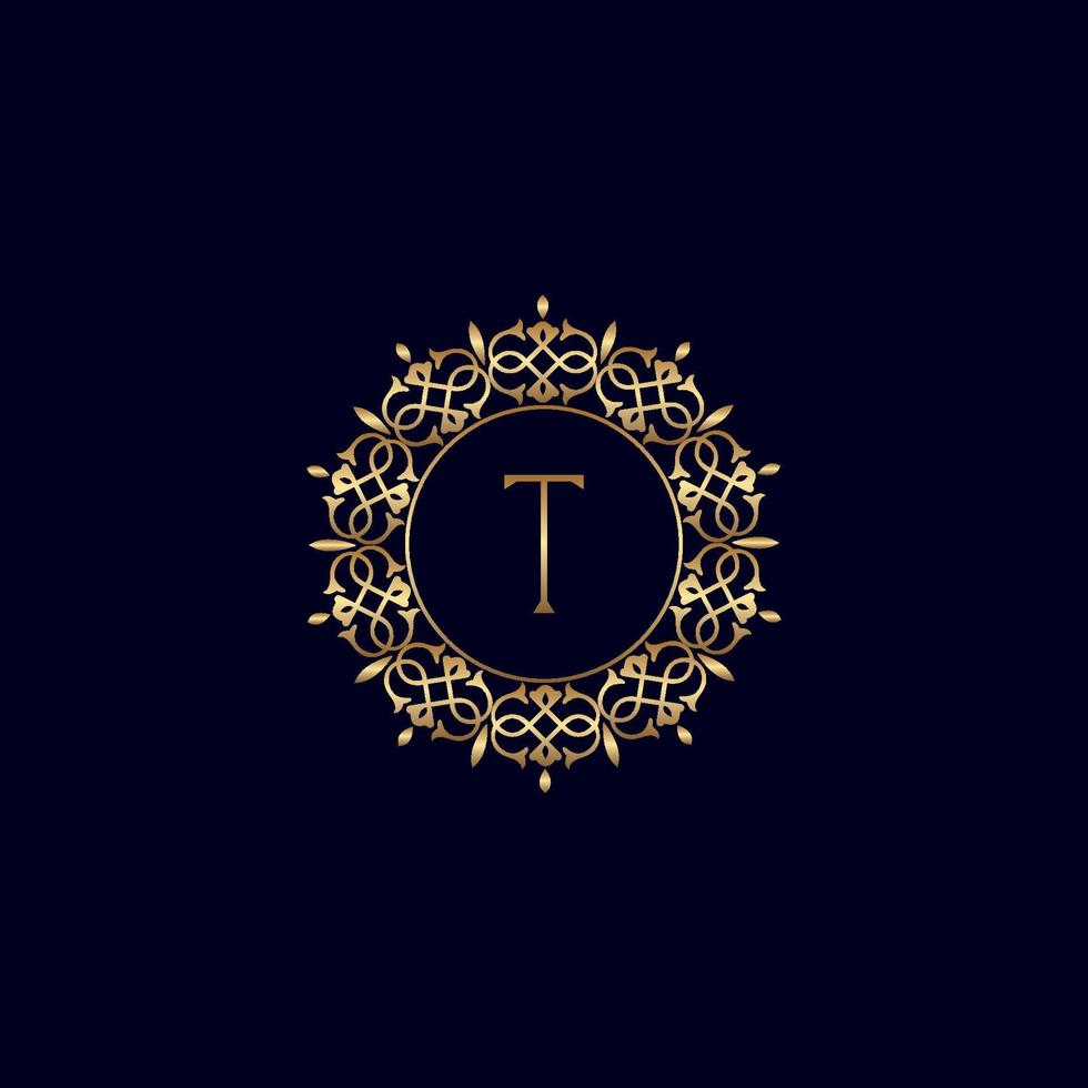 t goud overladen Koninklijk luxe logo vector