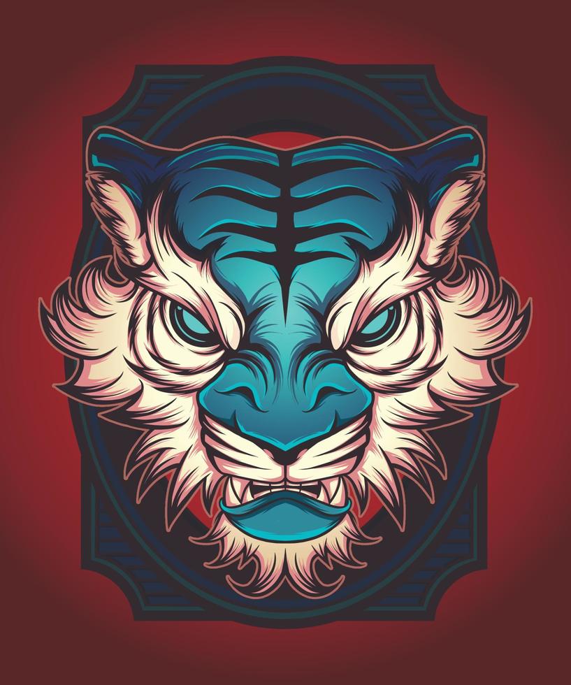 tijger hoofd mascotte illustratie vector