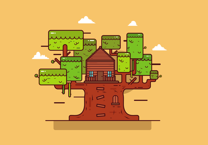 Gratis Tree House Vector