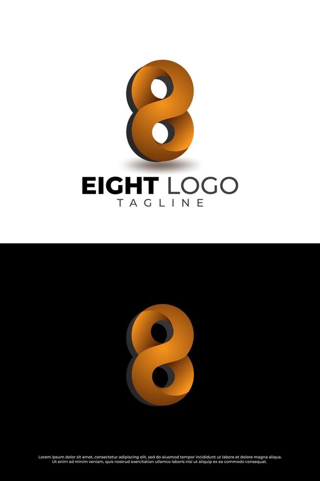 aantal acht 3d ontwerp logo vector sjabloon element