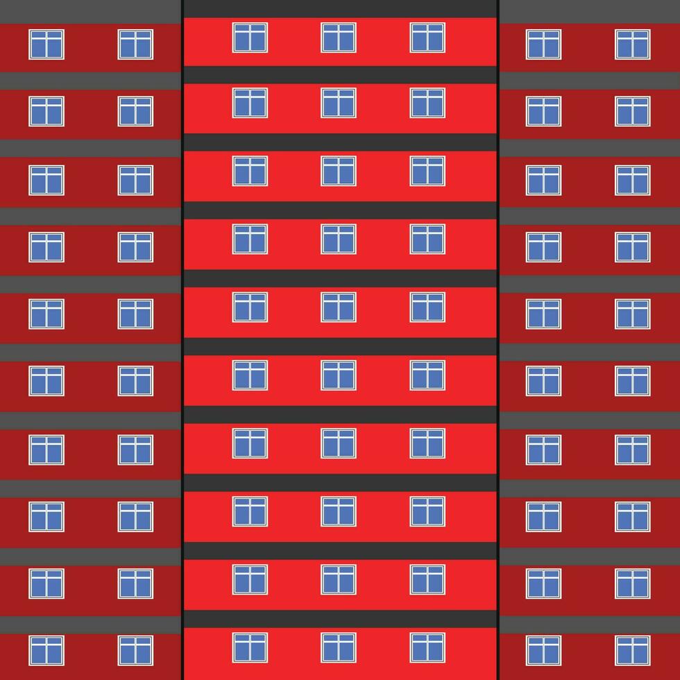 illustratie gebouw met rood kleur vector