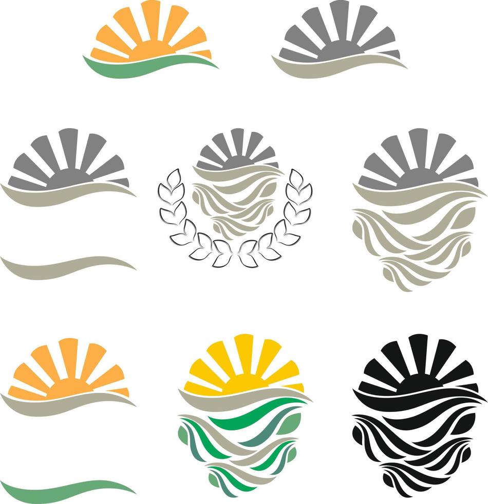 grafisch elementen voor de logo ontwerp zijn geassocieerd met de agro-industrieel complex of zijn gegroeid in milieuvriendelijk vriendelijk conditie. bedrijf illustratie Aan een wit achtergrond. vector