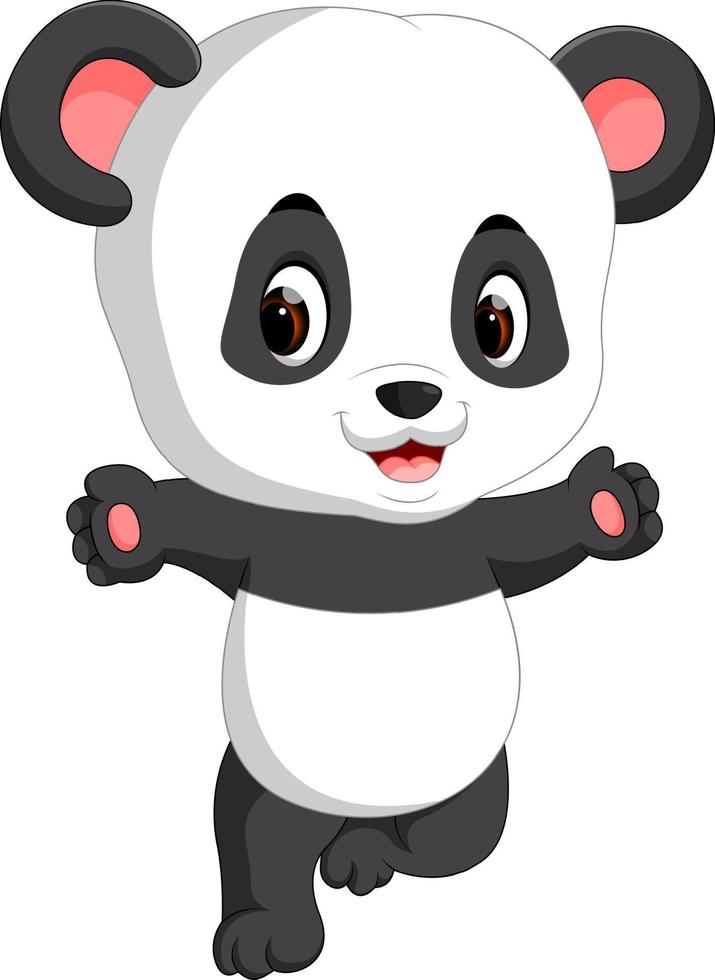 schattige baby panda cartoon vector