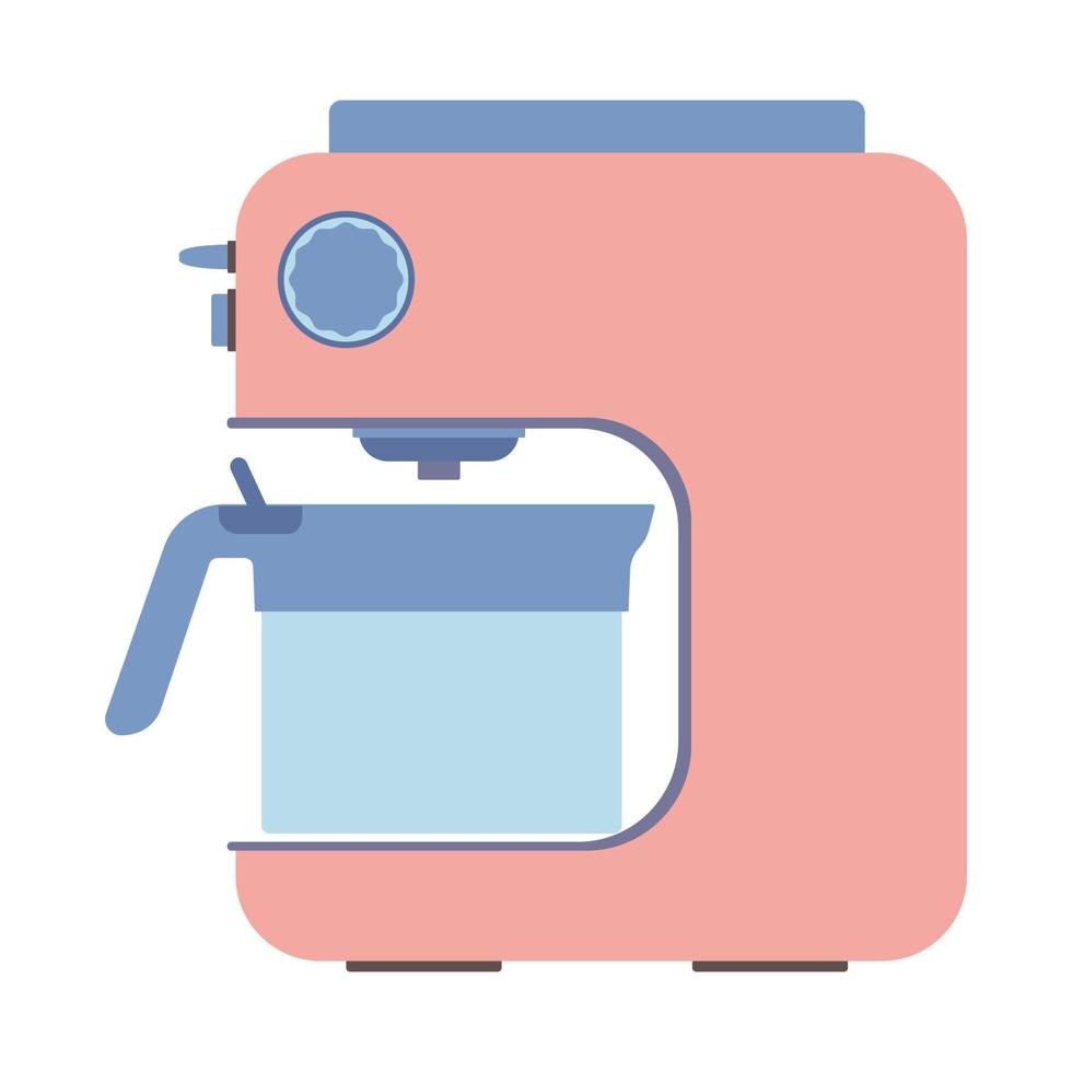 koffie machine geïsoleerd Aan wit achtergrond. espresso maken machine brouwen twee cups van koffie. vector illustratie.