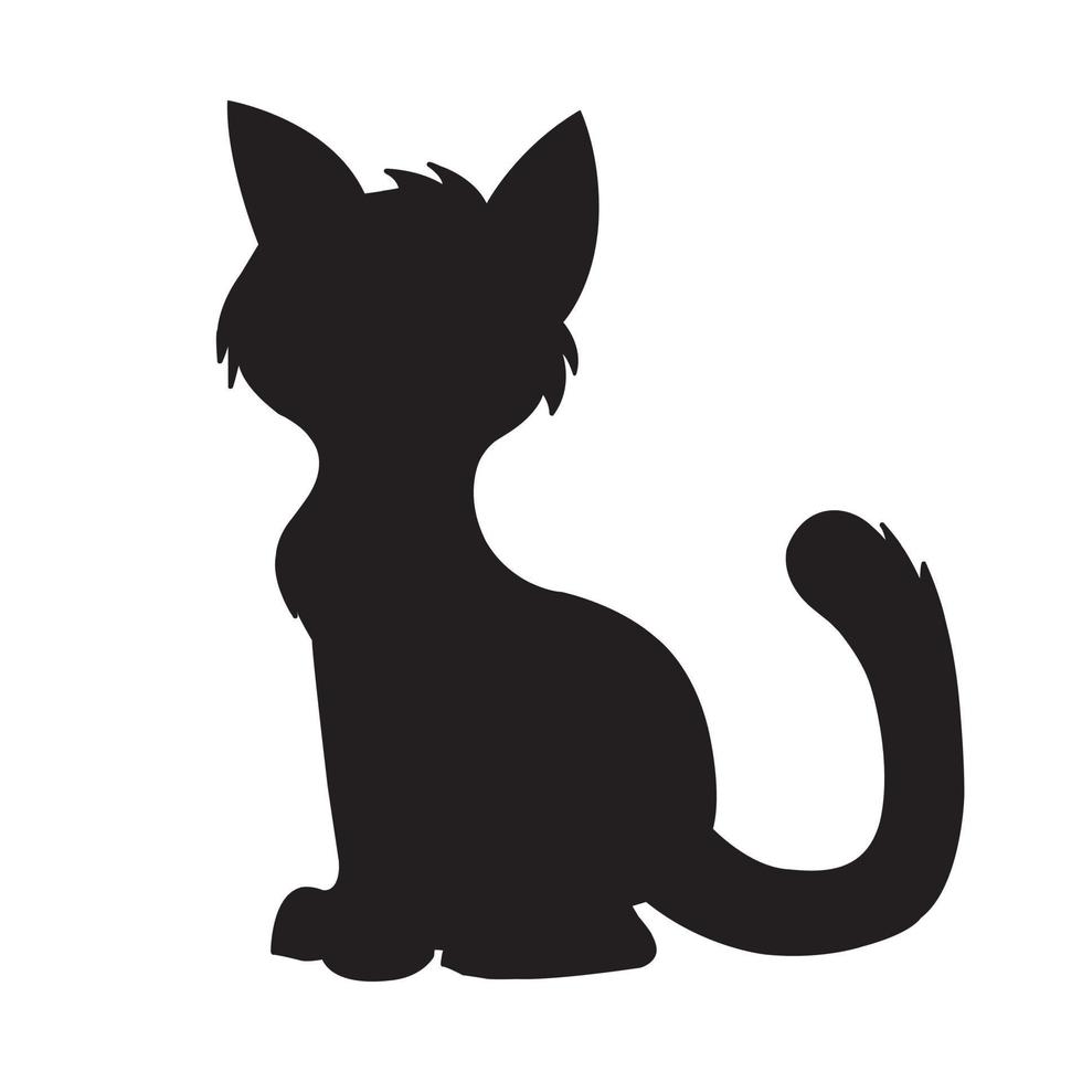 kat silhouet vector geïsoleerd Aan wit achtergrond dier kleur boek voor kinderen