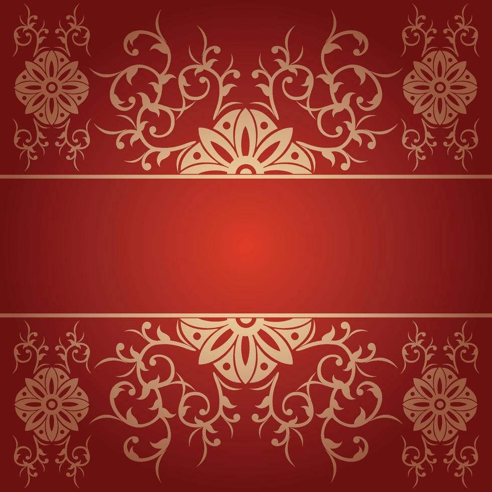 rood barok achtergrond vector met bloemen