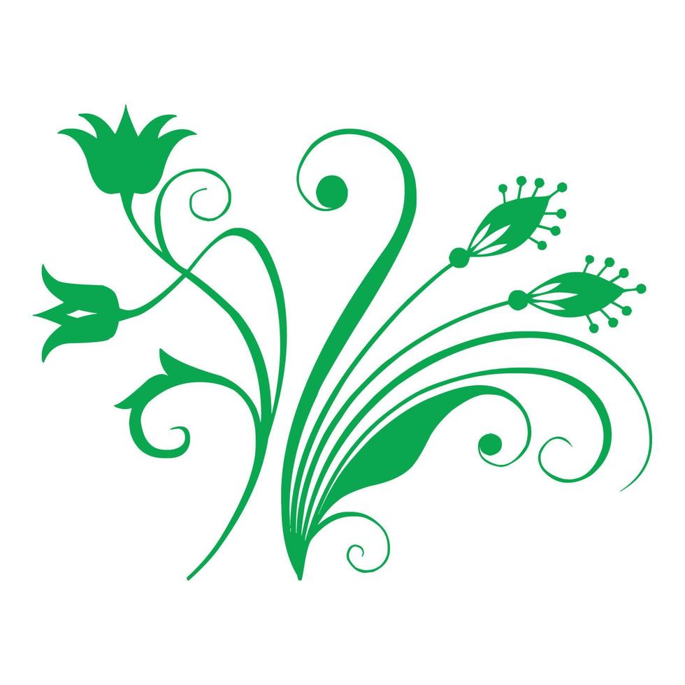 groen bloemen ornament vector ontwerp