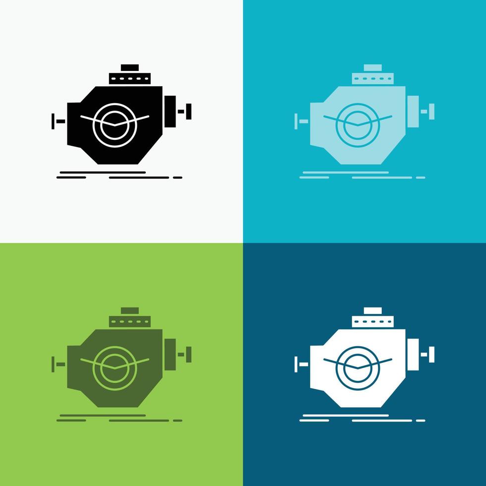 motor. industrie. machine. motor. prestatie icoon over- divers achtergrond. glyph stijl ontwerp. ontworpen voor web en app. eps 10 vector illustratie