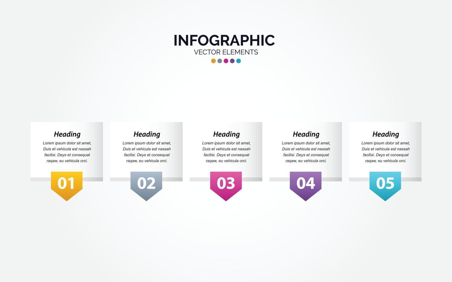 bedrijf horizontaal infographic sjabloon. dun lijn ontwerp met getallen 5 opties of stappen. vector