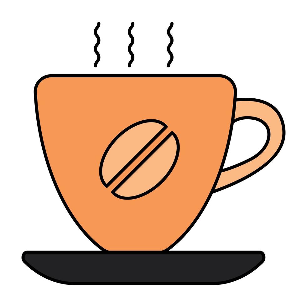 een kop van heet koffie in vlak ontwerp vector
