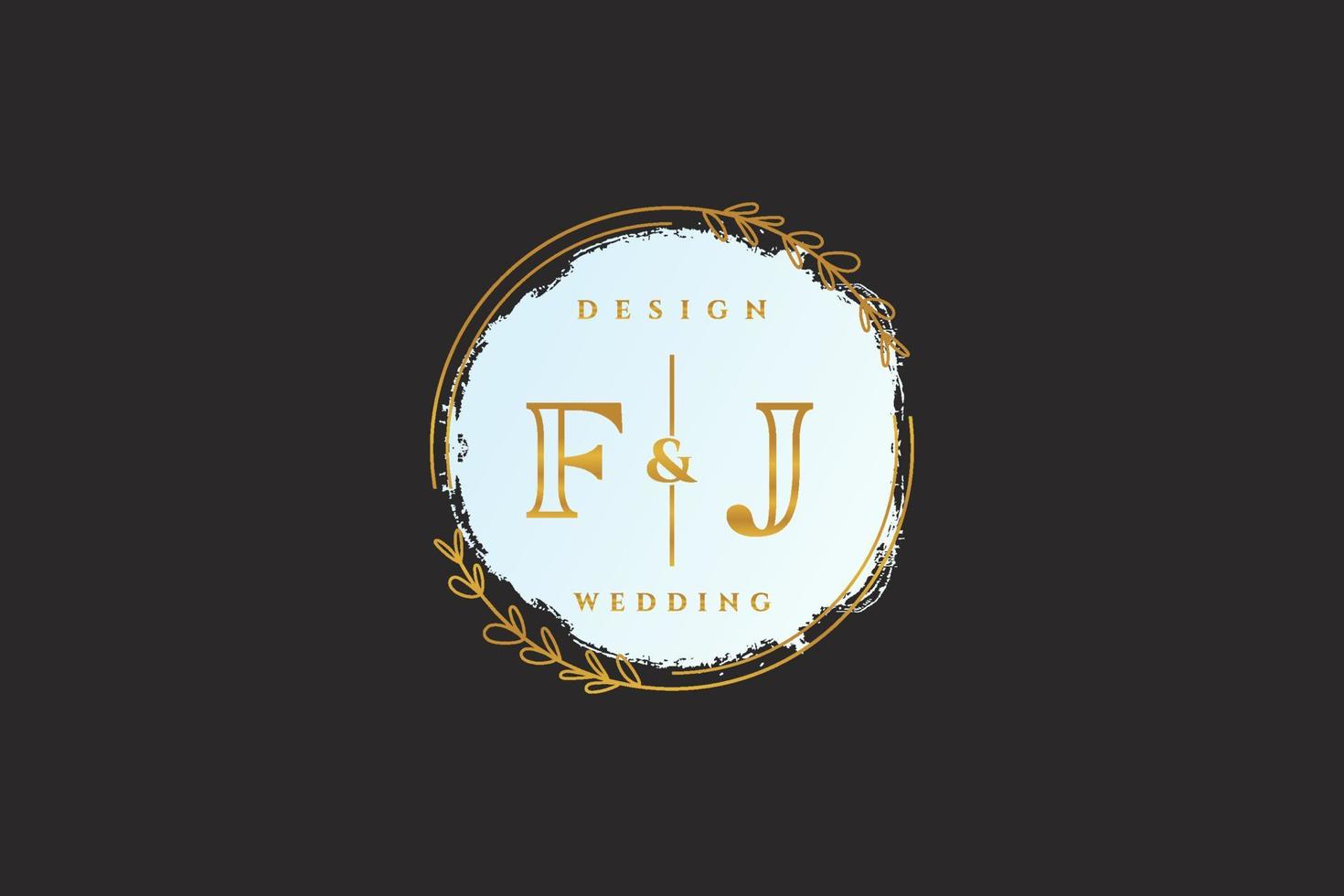 eerste fj schoonheid monogram en elegant logo ontwerp handschrift logo van eerste handtekening, bruiloft, mode, bloemen en botanisch met creatief sjabloon. vector