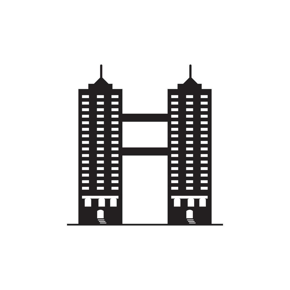 gebouw icoon logo, vector ontwerp