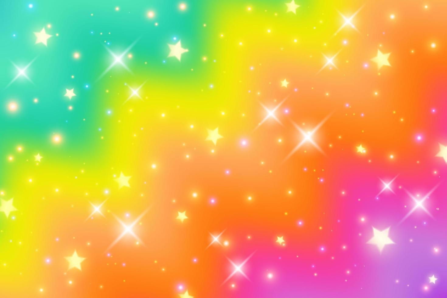 regenboog golvend achtergrond met sterren en sprankels. gestreept veelkleurig helling schitteren patroon. vector helder spandoek.