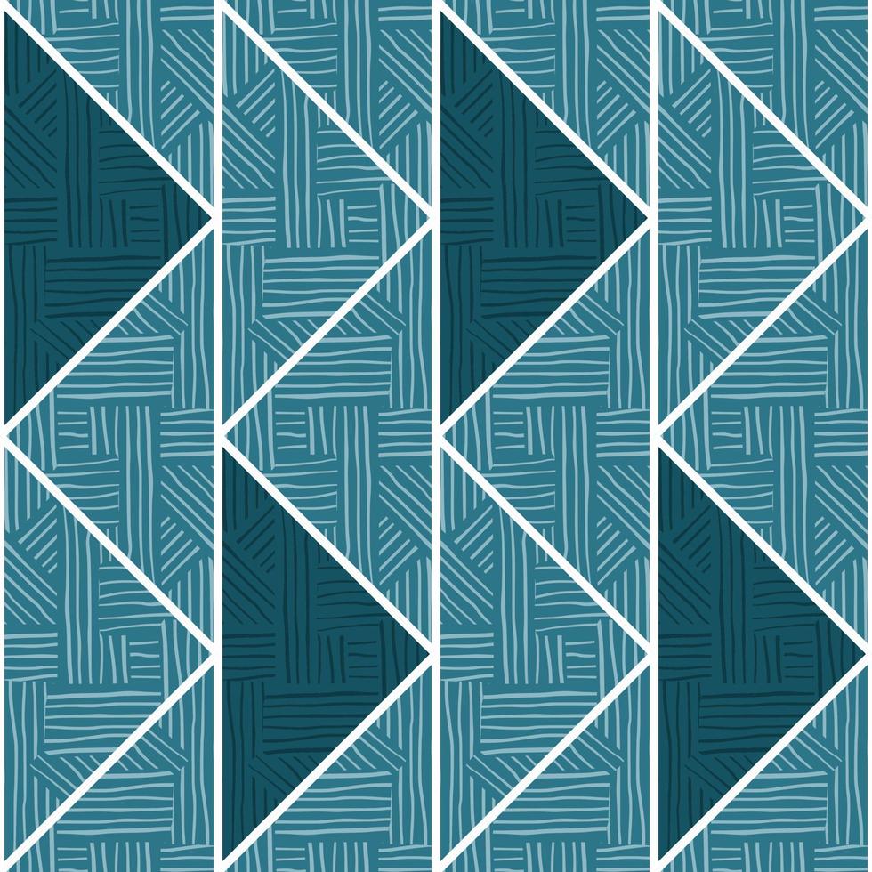tribal lijnen mozaïek- naadloos patroon. creatief strepen wijnoogst ornament. abstract meetkundig etnisch tegel. vector