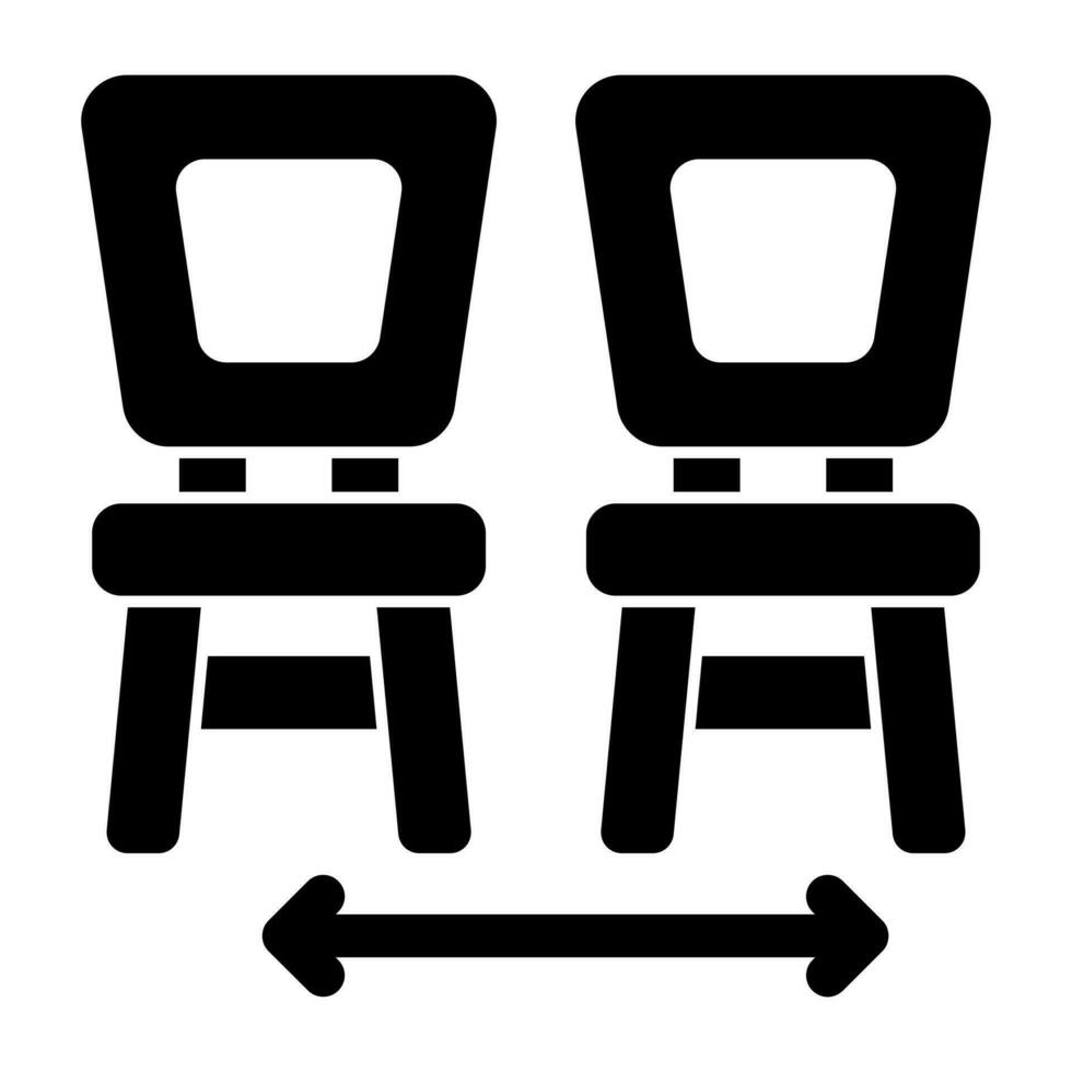 modern ontwerp icoon van stoelen afstand vector