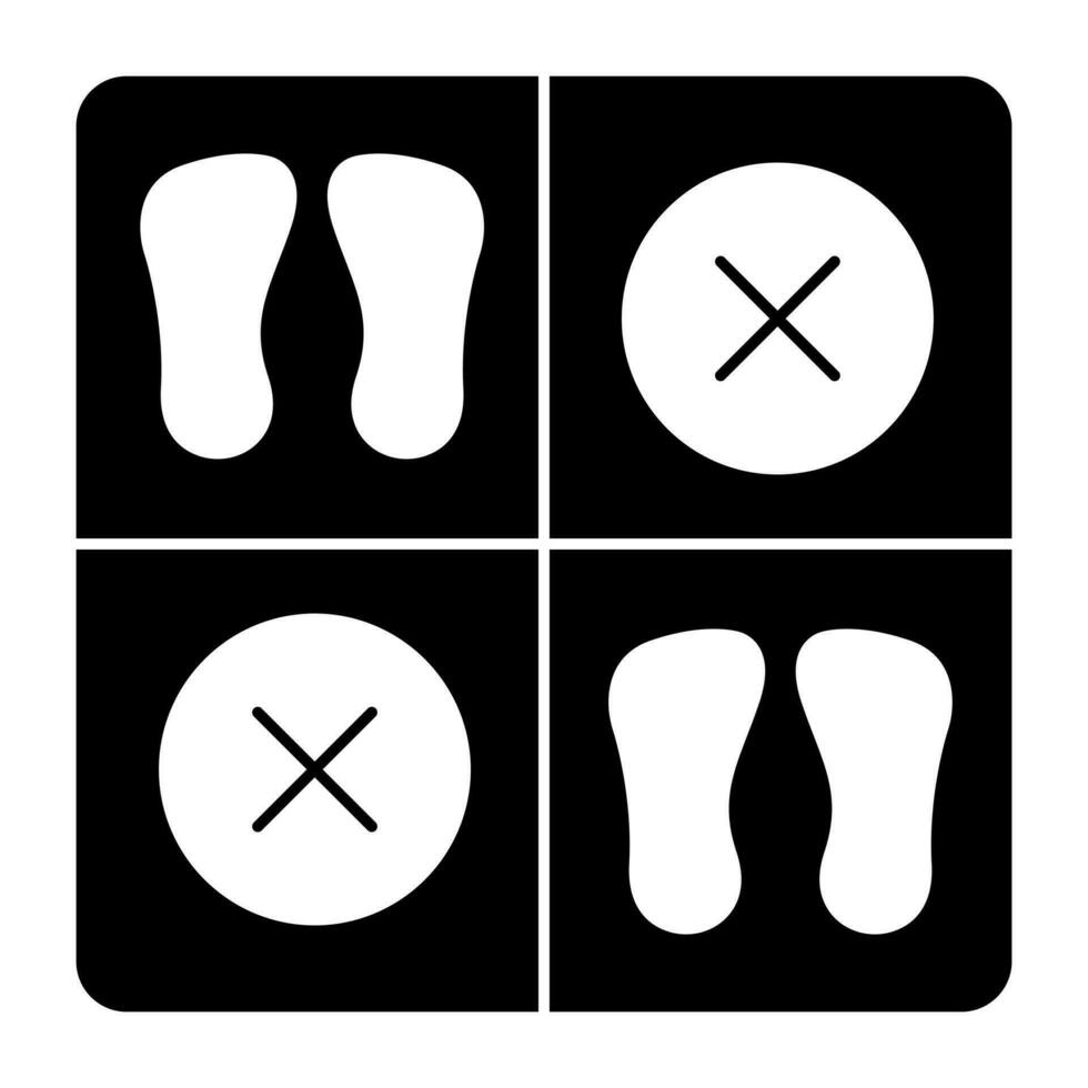 Nee voetafdruk concept icoon vector