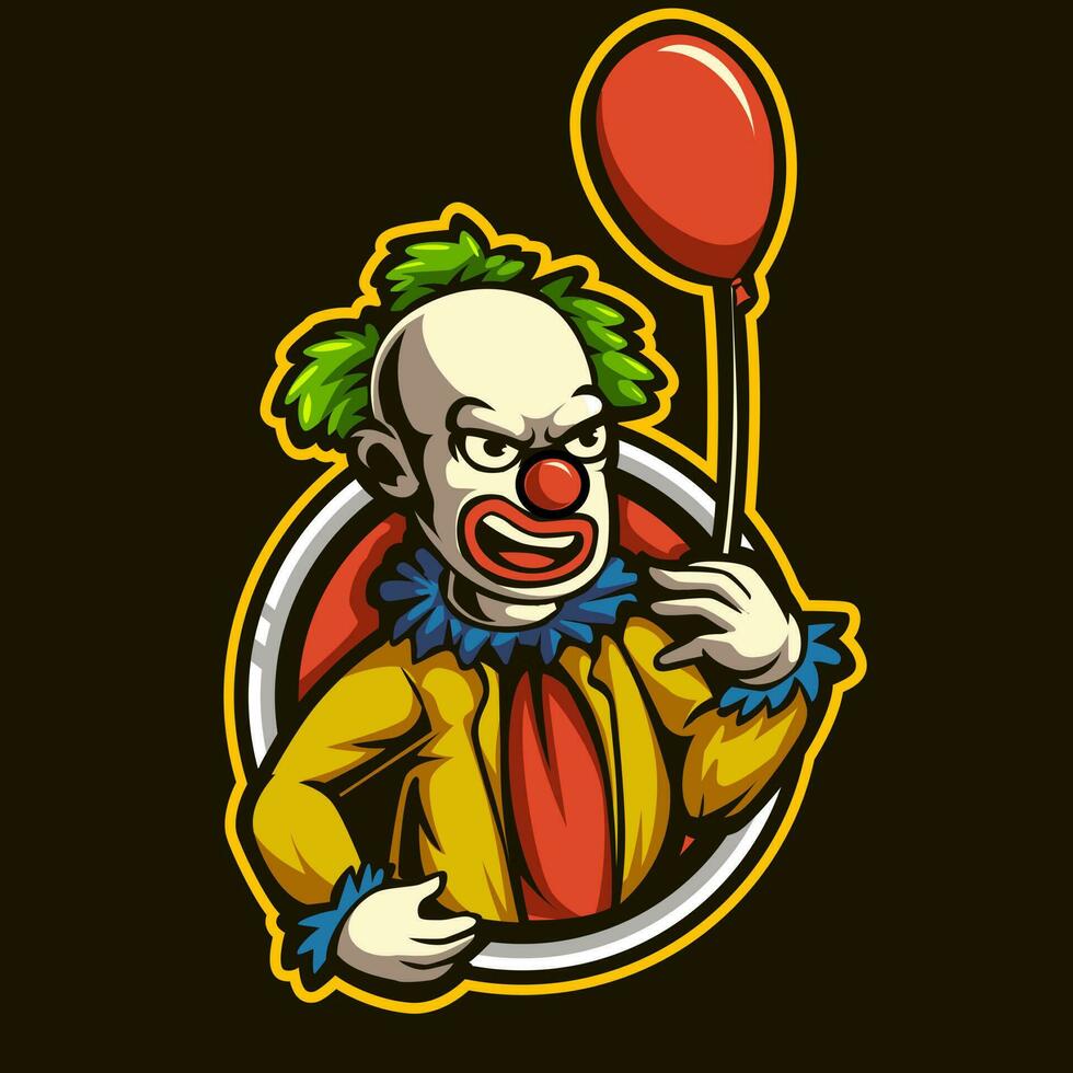 clown mascotte logo gaming illustratie vector