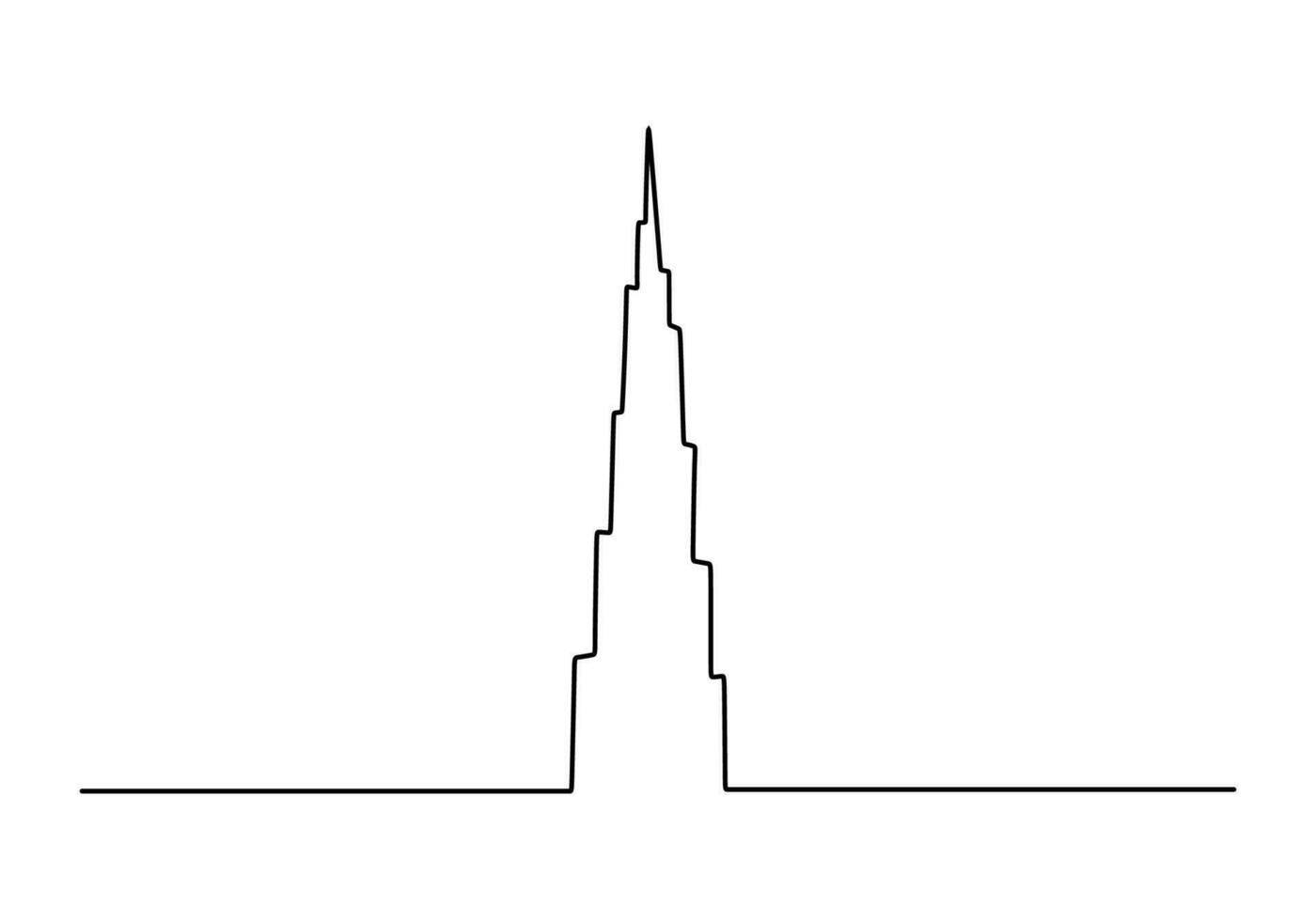 een doorlopend single lijn van vaststelling buitenkant toren vector