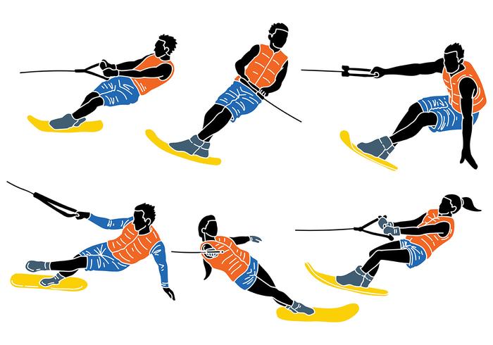 Gratis Water Skiing Pictogrammen Vector