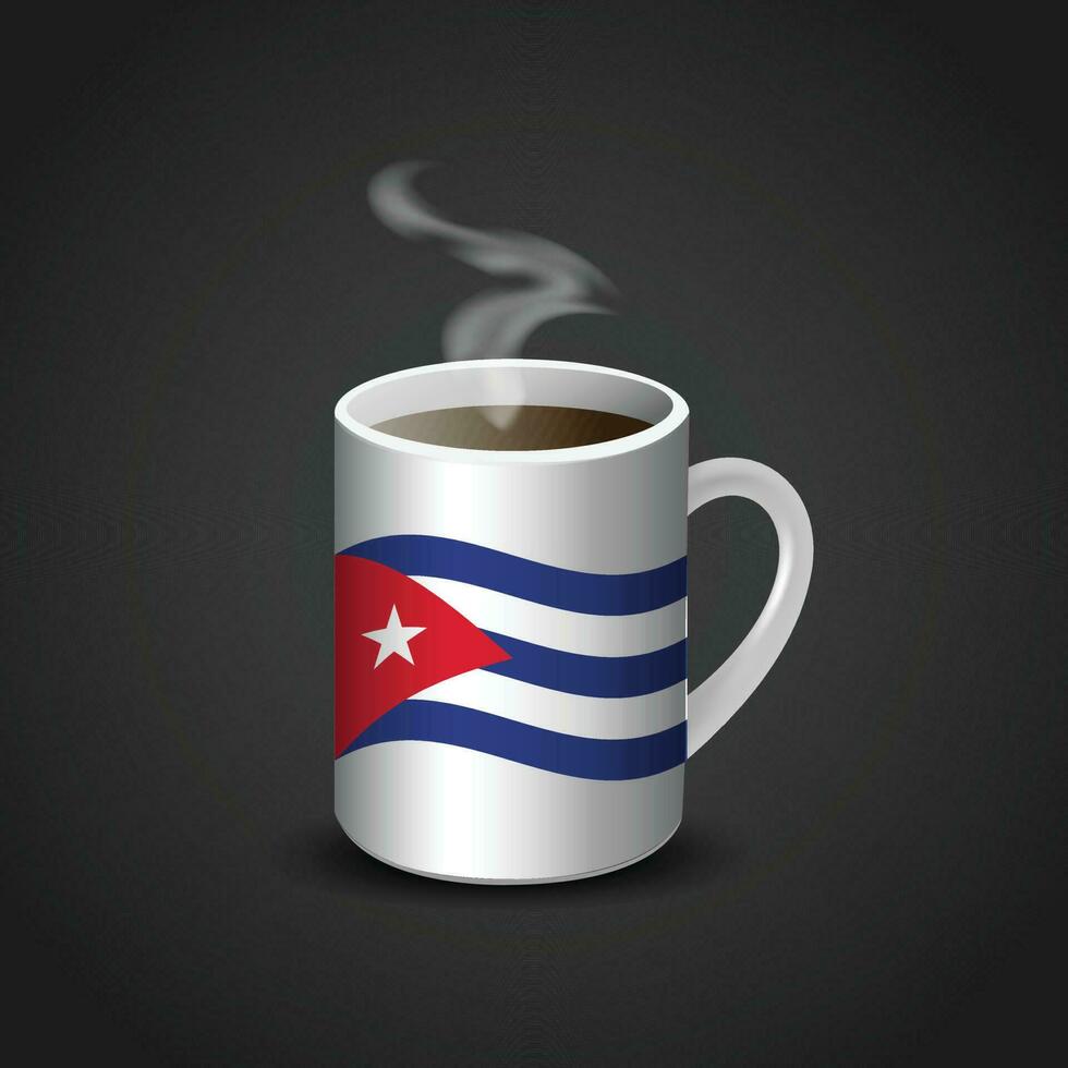 Cuba vlag gedrukt Aan heet koffie kop vector