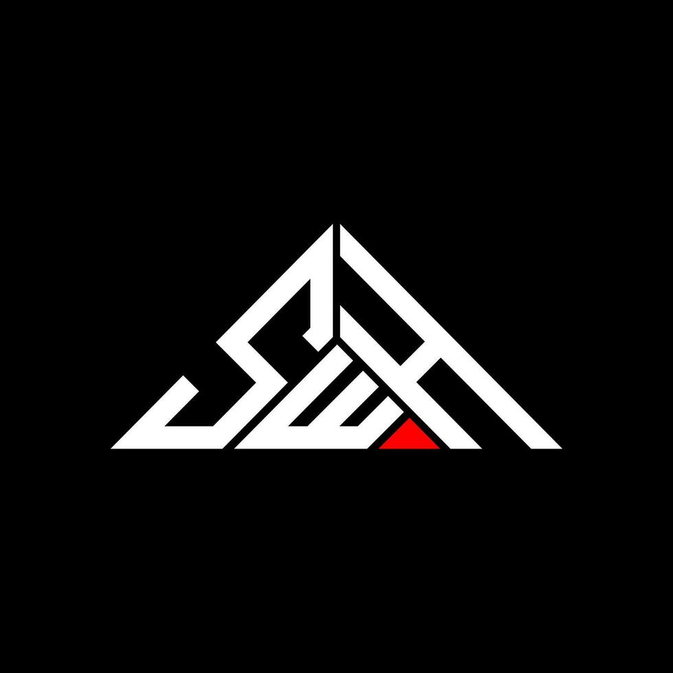 swh brief logo creatief ontwerp met vector grafisch, swh gemakkelijk en modern logo in driehoek vorm geven aan.
