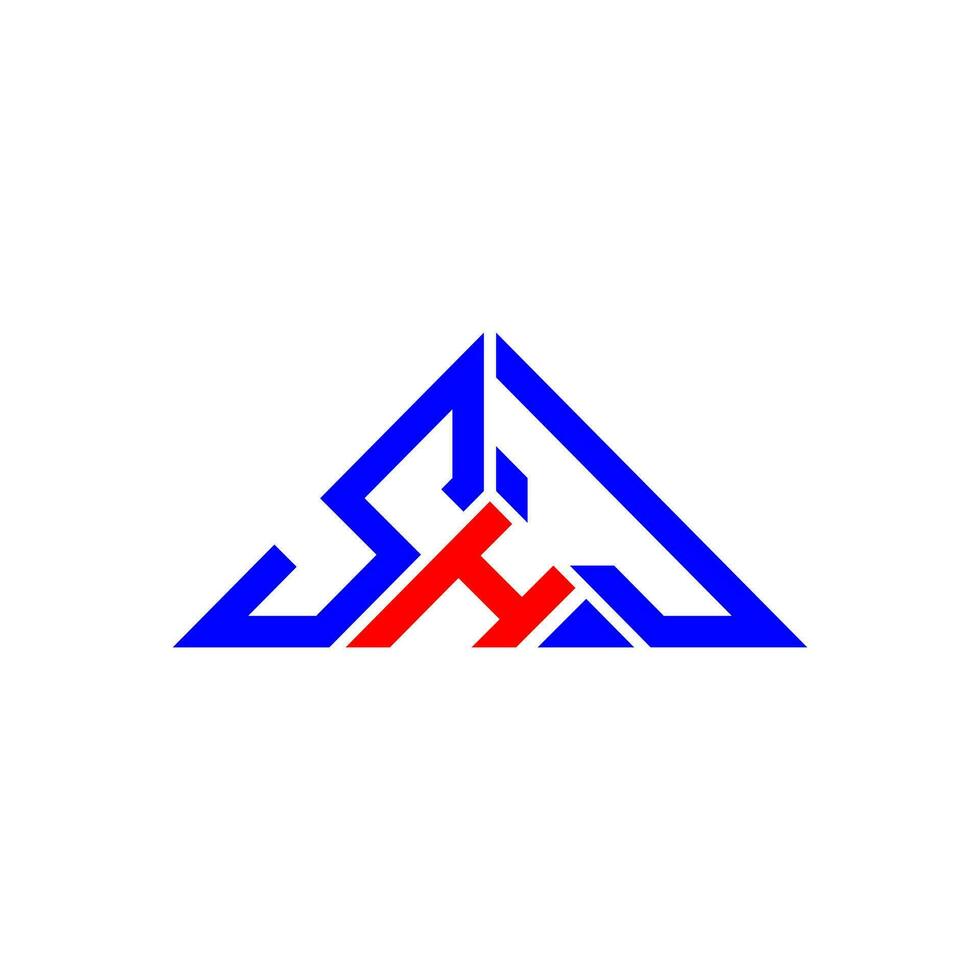 shjo brief logo creatief ontwerp met vector grafisch, shjo gemakkelijk en modern logo in driehoek vorm geven aan.