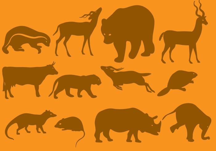 Oranje Wilde Dieren Silhouetten vector