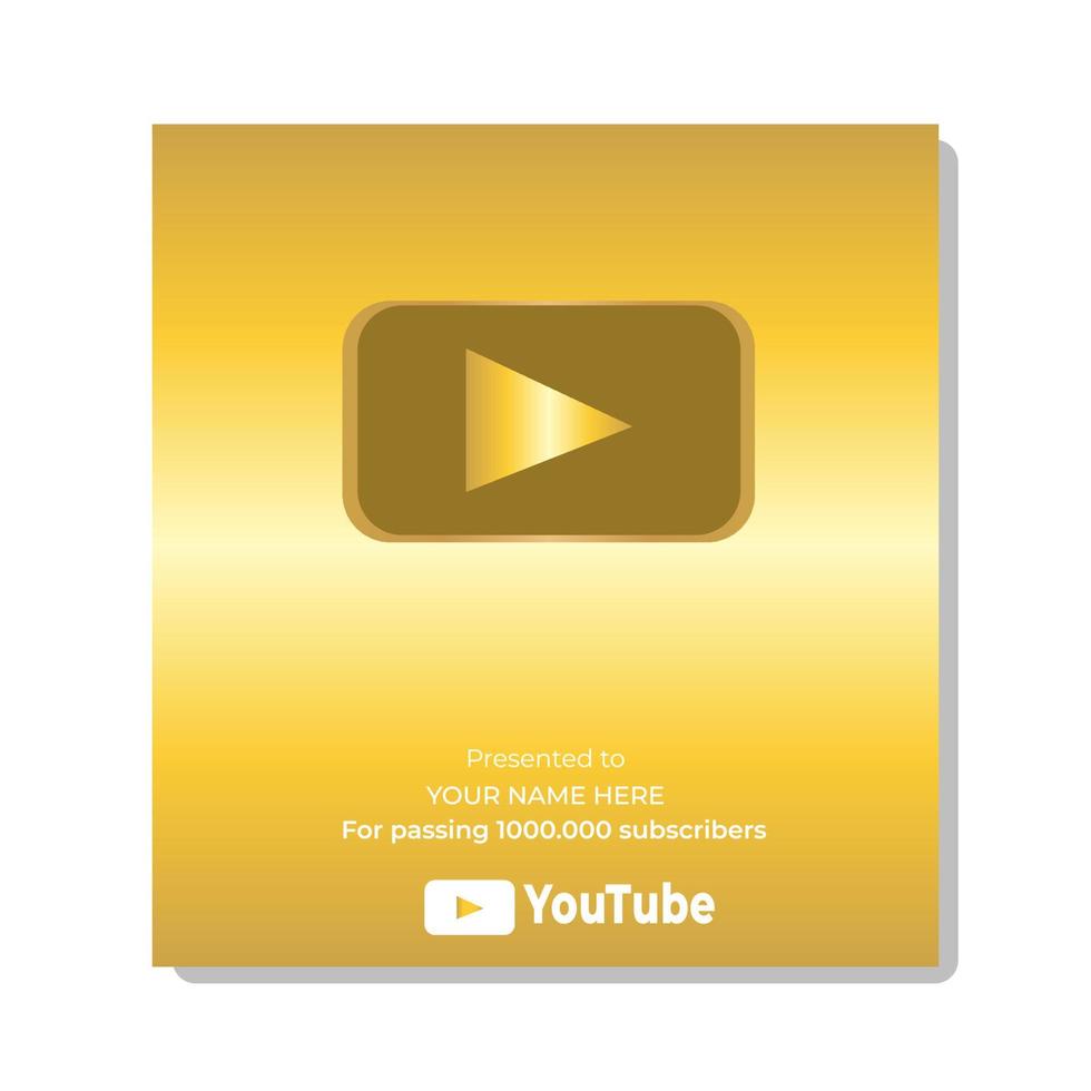 gouden youtube abonnee Speel knop illustrator. kan worden gebruikt voor sociaal media, websites, bedrijf en het drukken vector