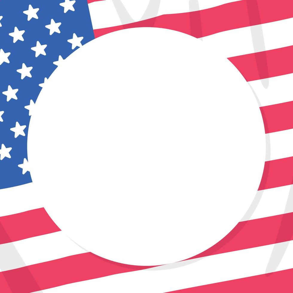 wit cirkel Aan Amerika vlag grens kader sjabloon vector