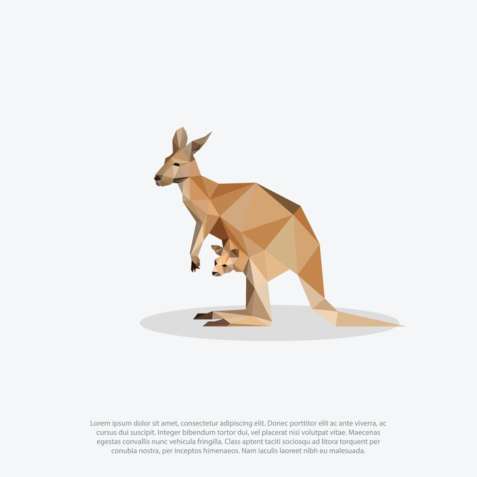 kangoeroe abstract meetkundig logo kleurrijk sjabloon laag poly, veelhoekige ontwerp vector